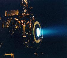 Deep Space 1 ion drive. Image credit JPL