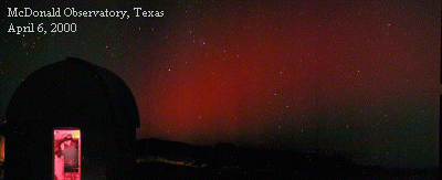 aurora from McDonald observatory, Texas