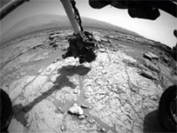 Curiosity Drills into Mars (anim, 200px)