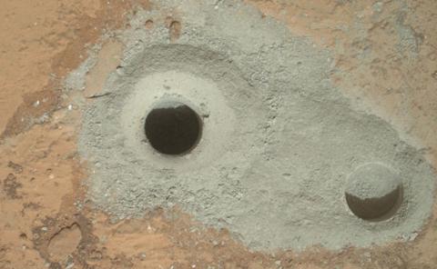 Curiosity Drills into Mars (splash)